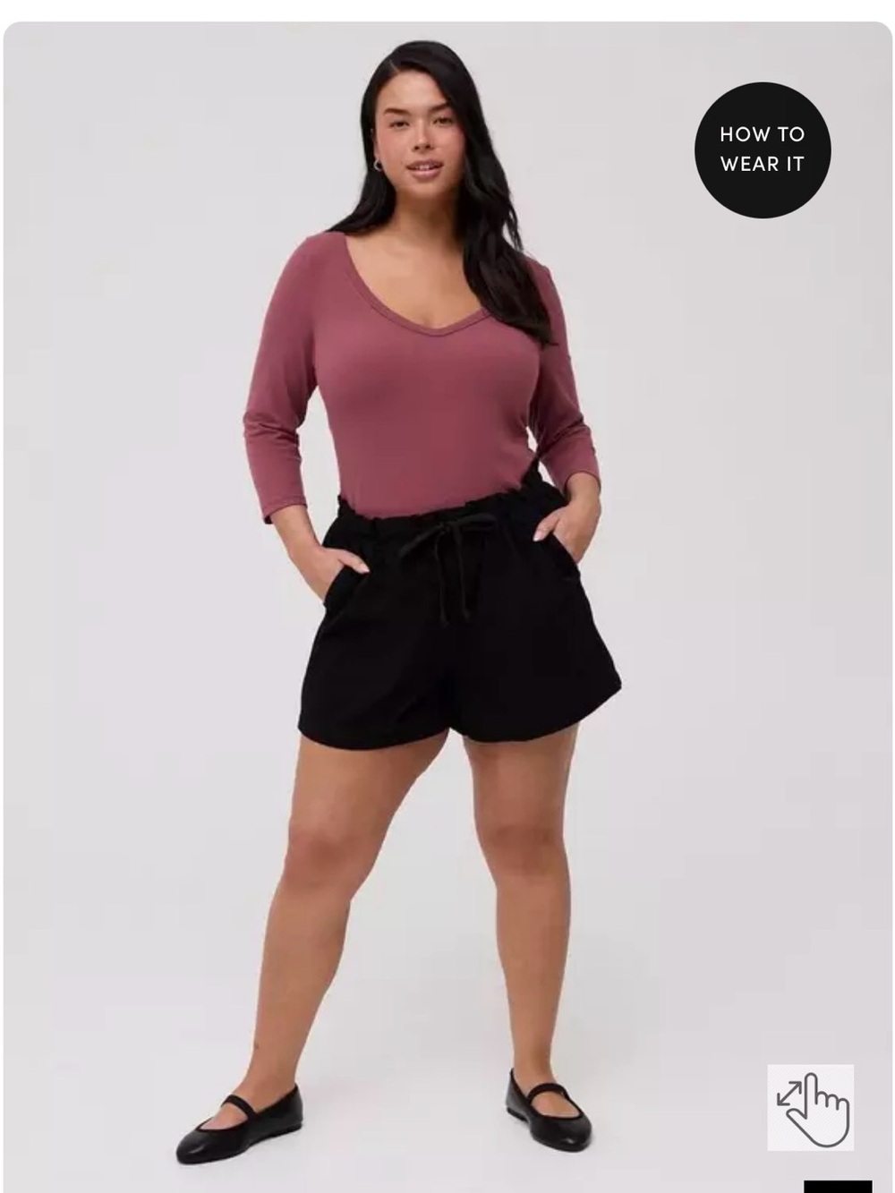 Black Drawstring Waist Shorts